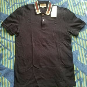 Gucci Men's Blue Polo T-Shirt (Large)